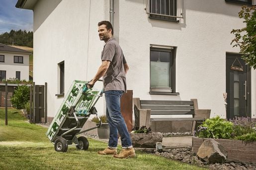wolfcraft GmbH 5535000, Plast, Stål, Håndtruck, Sort, Grå, Turkis, 200 kg, 2 hjul, 630 mm