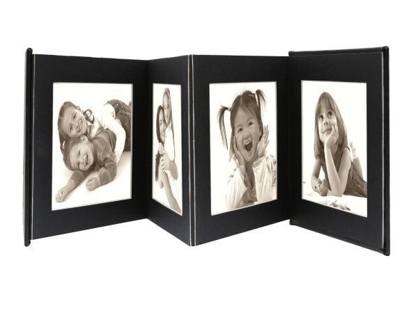 Deknudt Leporello, Sort, 8 ark, 15 x 20 cm, 195 mm, 245 mm, 2 cm
