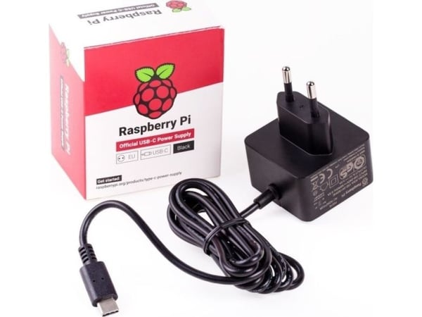 Raspberry Pi - Strømadapter - AC 100-240 V - 15.3 watt - Europa - svart - for Raspberry Pi 4 Model B
