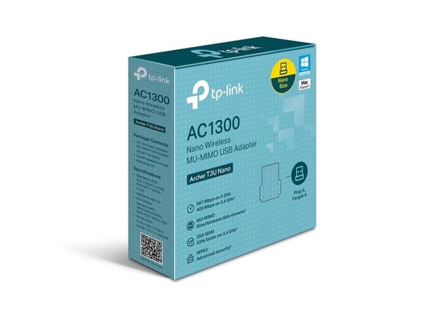 TP-Link Archer T3U Nano, Trådløs, USB, WLAN, Wi-Fi 5 (802.11ac), 1267 Mbit/s, Lajittelu