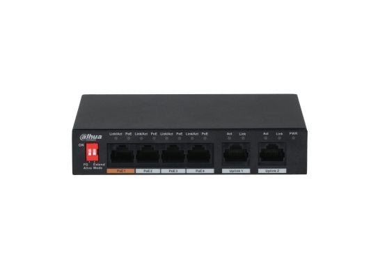 Dahua Technology PFS3006-4ET-60, Hallitsematon, L2, Fast Ethernet (10/100), Power over Ethernet -tuki, Seinäkiinnitteinen