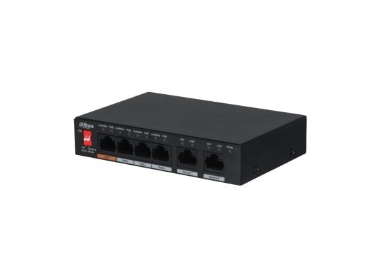 Dahua Technology PFS3006-4ET-60, Hallitsematon, L2, Fast Ethernet (10/100), Power over Ethernet -tuki, Seinäkiinnitteinen