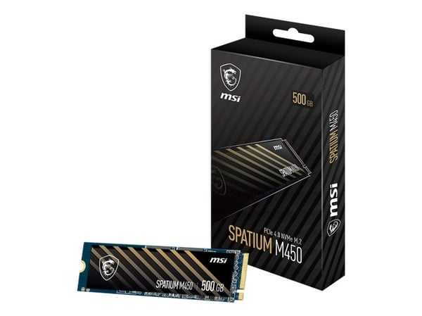 MSI SPATIUM M450 - SSD - 500 GB - intern - M.2 2280 - PCIe 4.0 x4 (NVMe)
