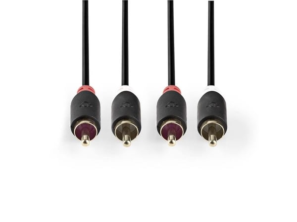 Nedis - Audiokapeli - RCA han til RCA han - 5 m - antracit (sort) - rund