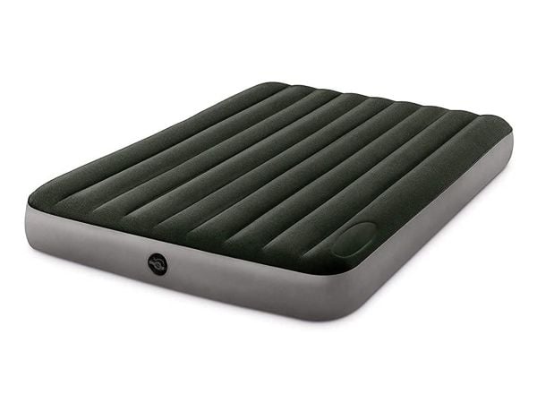 Intex Downy Air madrass med innebygget fotpumpe 152x203x25 cm