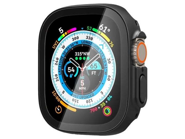 Spigen Thin Fit 360, Ask, Smartwatch, Svart, Apple, Apple Watch Ultra, Polykarbonat, Härdat glas
