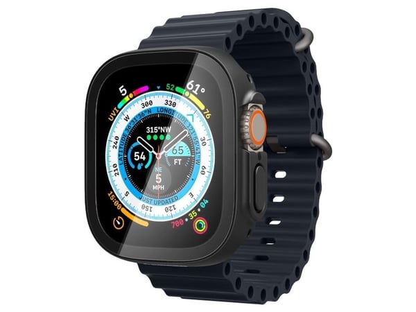 Spigen Thin Fit 360, Ask, Smartwatch, Svart, Apple, Apple Watch Ultra, Polykarbonat, Härdat glas