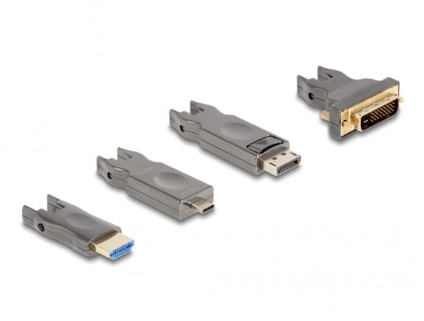 Delock - High Speed - HDMI-kabel - 19 pin micro HDMI Type D hann til HDMI hann - 20 m - hybridkobber / fiberoptikk - svart - 8K 60Hz støtte, 5 in 1