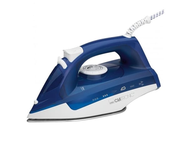Clatronic DB 3704, Höyrysilitysrauta, Pohjalevy ruostumatonta terästä, Sininen, Valkoinen, 0,25 L, 2200 W, 2200 W