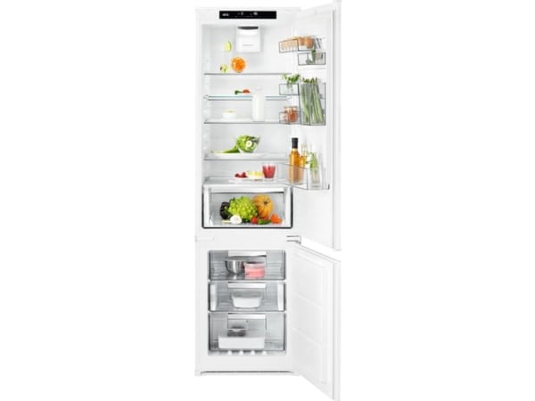 AEG 8000 SCE819E5TS - Kylskåp/frys - bottenfrysskåp - inbyggd - fördjupning - bredd: 56 cm - djup: 55 cm - höjd: 189.4 cm - 269 liter - Klass E - vit