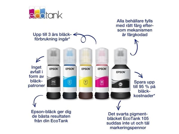 Epson 106 EcoTank Yellow ink bottle, Alkuperäinen, Keltainen, Epson, - EcoTank ET-7750 - EcoTank ET-7700, 70 ml, Mustesuihkutulostus