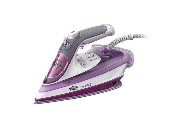 Braun TexStyle 5 SI 5037 VI - Dampstrykejern med automatisk slukking - såleplate: FreeGlide 3D SuperCeramic - 2700 W - fiolett