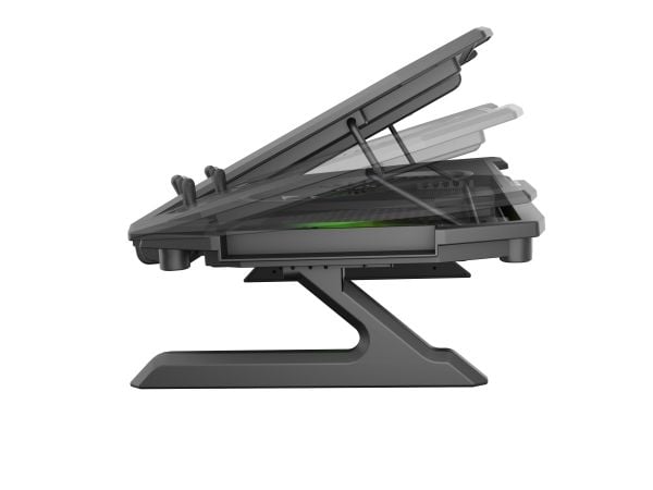 Genesis Oxid 850 RGB - Notebook-stativ - med 5 kjølevifter, 2-port USB-hub - 17,3" - 140 mm/60 mm - svart