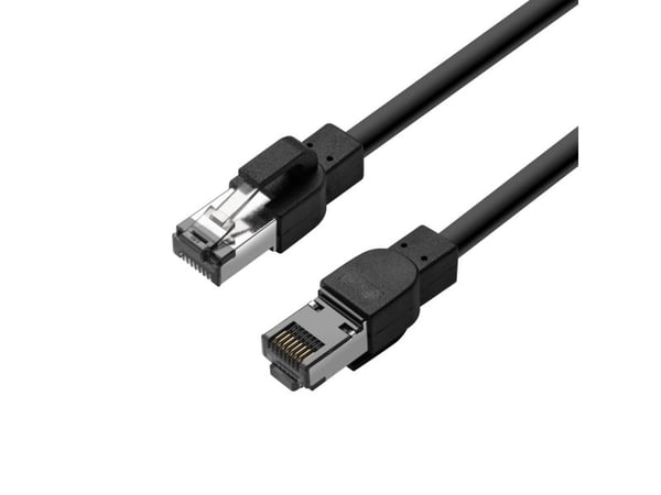 Lanview - Koblingskabel - RJ-45 (hann) til RJ-45 (hann) - 20 m - 6 mm - S/FTP - CAT 6a - formstøpt, rund, uten hindringer, 10 Gigabit ethernet - svart