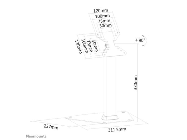 Neomounts FPMA-D1500 - Ställ - för LCD-display - silver - skärmstorlek: 10"-32" - skrivbordsstativ, disk-monteringsbar