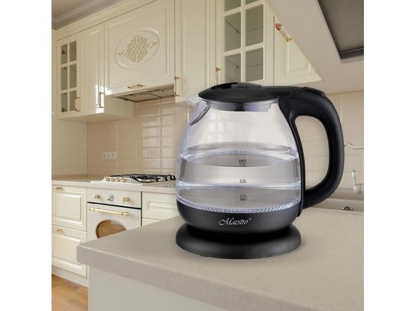 Feel Maestro MR-055-BLACK, 1 l, 1100 W, Svart, Glas, Vattennivå indikator, Överhettningsskydd