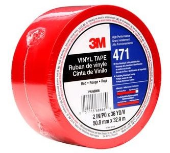 3M 7100044655, Rød, Vinyl, 1,3%, 4 °C, 77 °C, 32,9 m