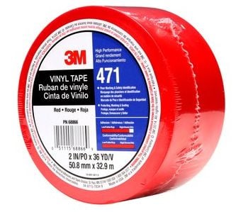 3M 7100044655, Rød, Vinyl, 1,3%, 4 °C, 77 °C, 32,9 m