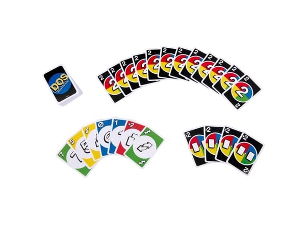 Mattel Games DOS Andra utgåvan av ett kortspel för barn och vuxna, Kortspel, Kasta kort, 7 År, Familjespel