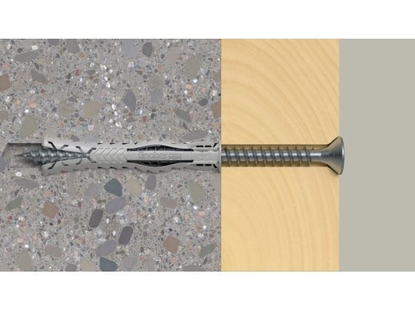 Fischer 567854, Expansionsankare, Autoklaverad lättbetong, Tegel, Betong, Gipsskiva, Murverk, Nylon, Grå, Tyskland, 1 cm