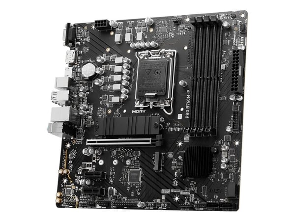 MSI PRO B760M-P - Hovedkort - micro ATX - LGA1700-sokkel - B760 Chipset - USB 3.2 Gen 1, USB-C 3.2 Gen2 - Gigabit LAN - innbygd grafikk (CPU kreves...