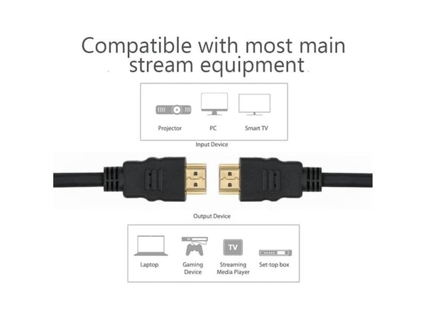TECHly - High Speed - HDMI-kaapeli Ethernetillä - HDMI-uros HDMI-uros - 5 m - musta - kaksisuuntainen, 4K24 Hz (4096 x 2160) tuki, 100 Mbps Etherne...