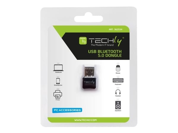 Techly IDATA USB-BLT5, USB-vastaanotin, 29 g, Musta