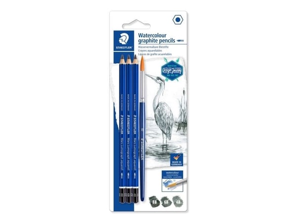 STAEDTLER Mars Lumograph 100A - Vattenfärgspenna - grafit - 4B, 6B, 8B - 3.6 mm (paket om 3)