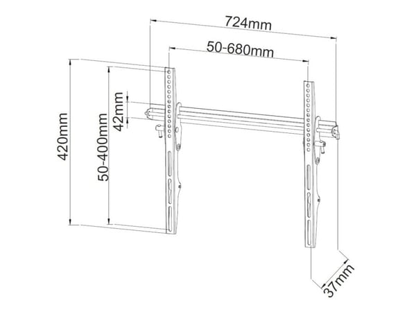 Techly ICA-PLB-133LTY, 101,6 cm (40"), 165,1 cm (65"), 200 x 200 mm, 600 x 400 mm, 0 - 12°, Svart