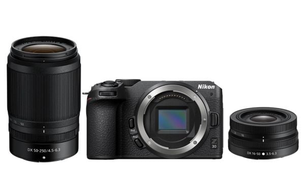 Nikon Z 30 + 16-50 + 50-250 VR Kit, 20,9 MP, 5568 x 3712 piksler, CMOS, 4K Ultra HD, Berøringsskjerm, Svart