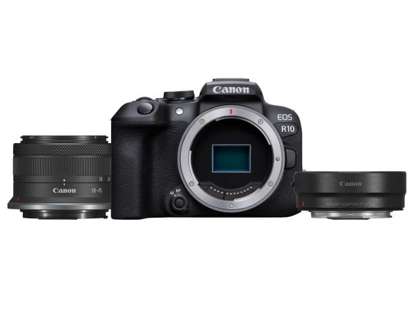 Canon EOS R10 + RF-S 18-45 mm F4.5-6.3 IS STM (F/4.5-6.3 IS STM) + monteringsadapter EF-EOS R