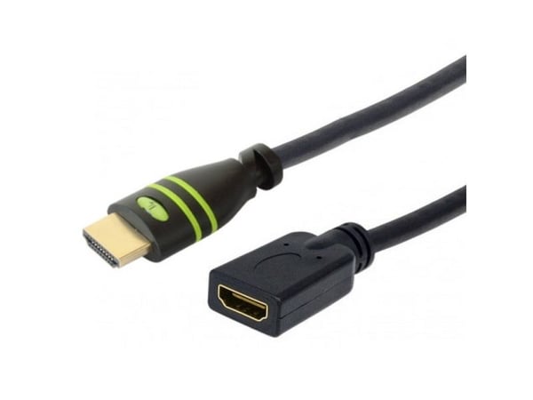 TECHly - High Speed - HDMI-jatkokaapeli Ethernetillä - HDMI uros HDMI naaras - 1,8 m - kaksinkertainen suojattu - musta - 4K-tuki