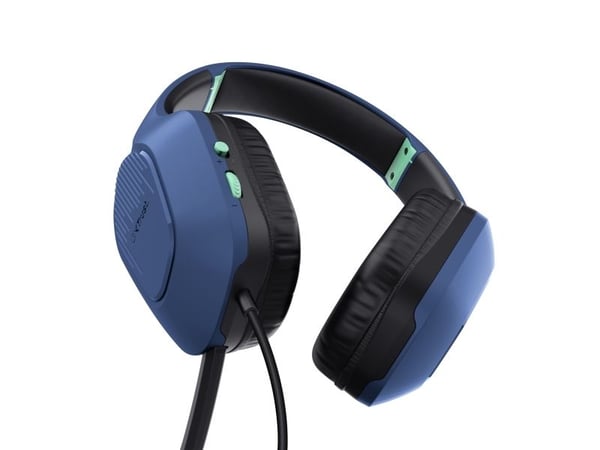 Trust GXT 415B Zirox - Hodesett - full størrelse - kablet - 3,5 mm jakk - blå