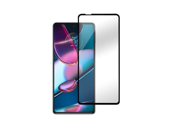 eSTUFF Titan Shield - Skärmskydd för mobiltelefon - helt fodral - glas - ramfärg svart - för Motorola Edge 30 Pro