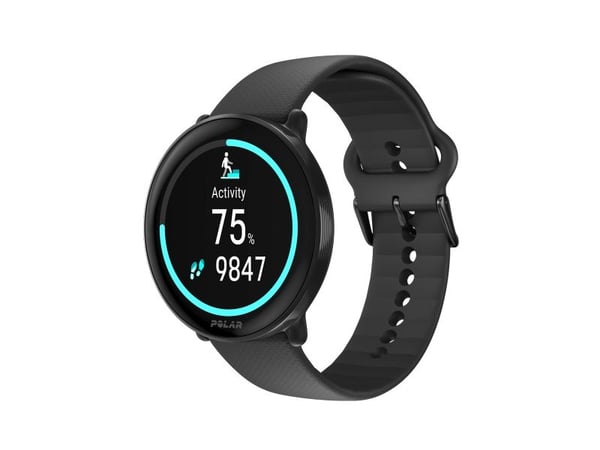 Polar Ignite 3 Titanium - Sportklocka med band - silikon - svart - bandstorlek: S/L - display 1.28" - 32 MB - Bluetooth - 36 g