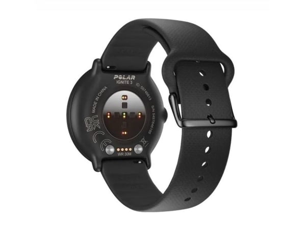 Polar Ignite 3 Titanium - Sportklocka med band - silikon - svart - bandstorlek: S/L - display 1.28" - 32 MB - Bluetooth - 36 g