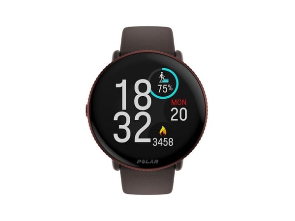 Polar Ignite 3 Titanium - Sportsur med bånd - lær - sun-kissed bronze - båndbredde: S/L - display 1.28" - 32 MB - Bluetooth - 36 g