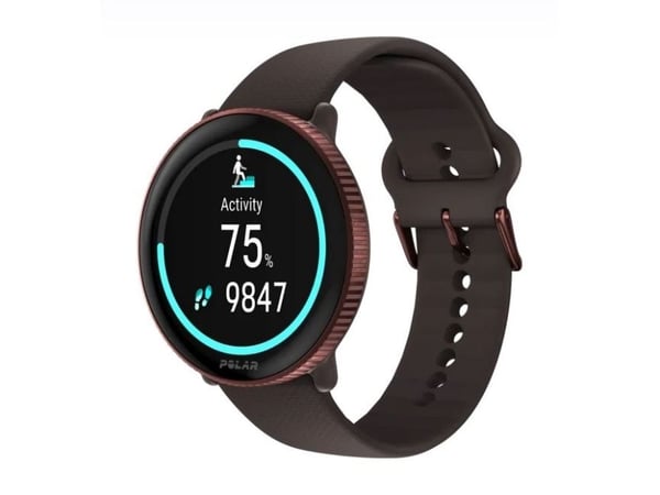 Polar Ignite 3 Titanium - Sportsur med bånd - lær - sun-kissed bronze - båndbredde: S/L - display 1.28" - 32 MB - Bluetooth - 36 g