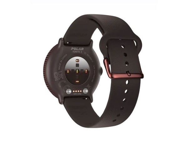 Polar Ignite 3 Titanium - Sportsur med bånd - lær - sun-kissed bronze - båndbredde: S/L - display 1.28" - 32 MB - Bluetooth - 36 g