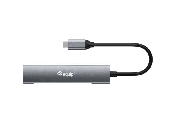 Equip 128963, USB 3.2 Gen 1 (3.1 Gen 1) Type-C, USB 3.2 Gen 1 (3.1 Gen 1) Type-C, 5000 Mbit/s, svart, silver, aluminium, 0,15 m