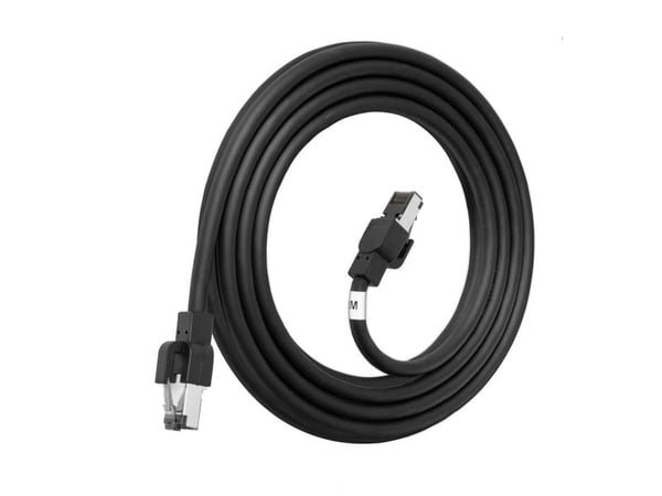 Lanview - Koblingskabel - RJ-45 (hann) til RJ-45 (hann) - 1 m - 6 mm - S/FTP - CAT 6a - formstøpt, rund, uten hindringer, 10 Gigabit ethernet - svart