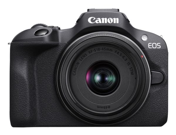 Canon EOS R100 - Digitalkamera - spegellöst - 24.1 MP - APS-C - 4 K / 29.97 fps - 2.5x optisk zoom RF-S 18-45 mm F4,5-6,3 IS STM objektiv - Wi-Fi, ...