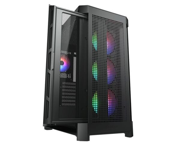COUGAR CGR-5AD1B-RGB, Midi Tower, PC, Svart, ATX, CEB, EATX, micro ATX, Mini-ITX, Nylon, Multi