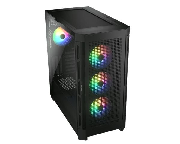 COUGAR CGR-5AD1B-RGB, Midi Tower, PC, Svart, ATX, CEB, EATX, micro ATX, Mini-ITX, Nylon, Multi