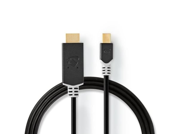 Nedis CCBW37604AT20, 2 m, Mini DisplayPort, HDMI, Hankjønn, Hankjønn, Rett
