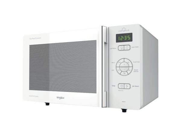 Whirlpool Chef Plus MCP 345 WH, Benkeplate, Grill mikrobølge, 25 l, 800 W, Innebygd skjerm, Knapper