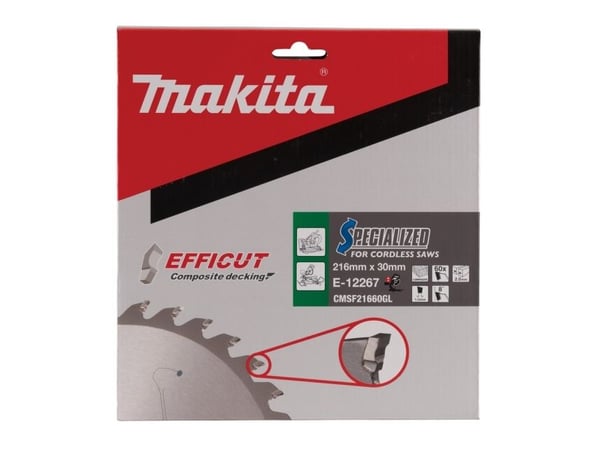 Makita E-12192 T.C.T.-såg 216X2.0X30mm 15° T60 EFFICUT för limmade paneler