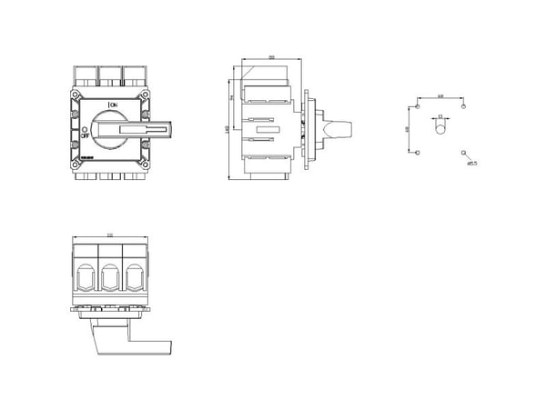 Siemens 3LD5820-0TK13, 3P, IP65, 178 mm, 225 mm, 315 mm, 195 mm