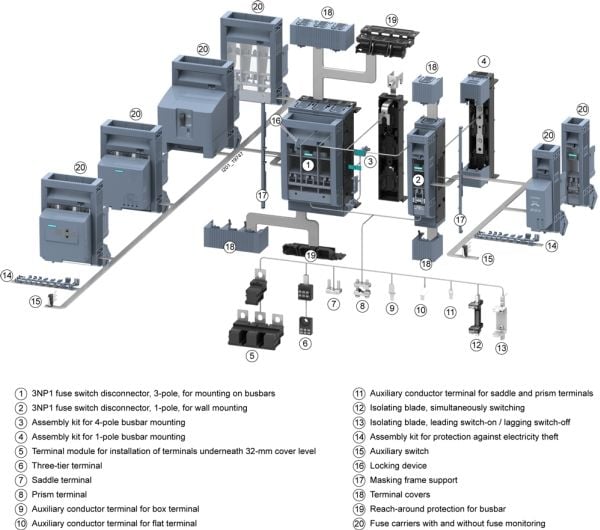 Siemens 3NP1923-1CA20 Kansi 1 kpl