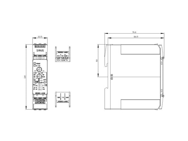 Siemens 3RS2500-1AW30 3RS25001AW30 Temperatur-Überwachungsrelais, 100 mm, 111 mm, 128 mm, 38 mm, 172 g